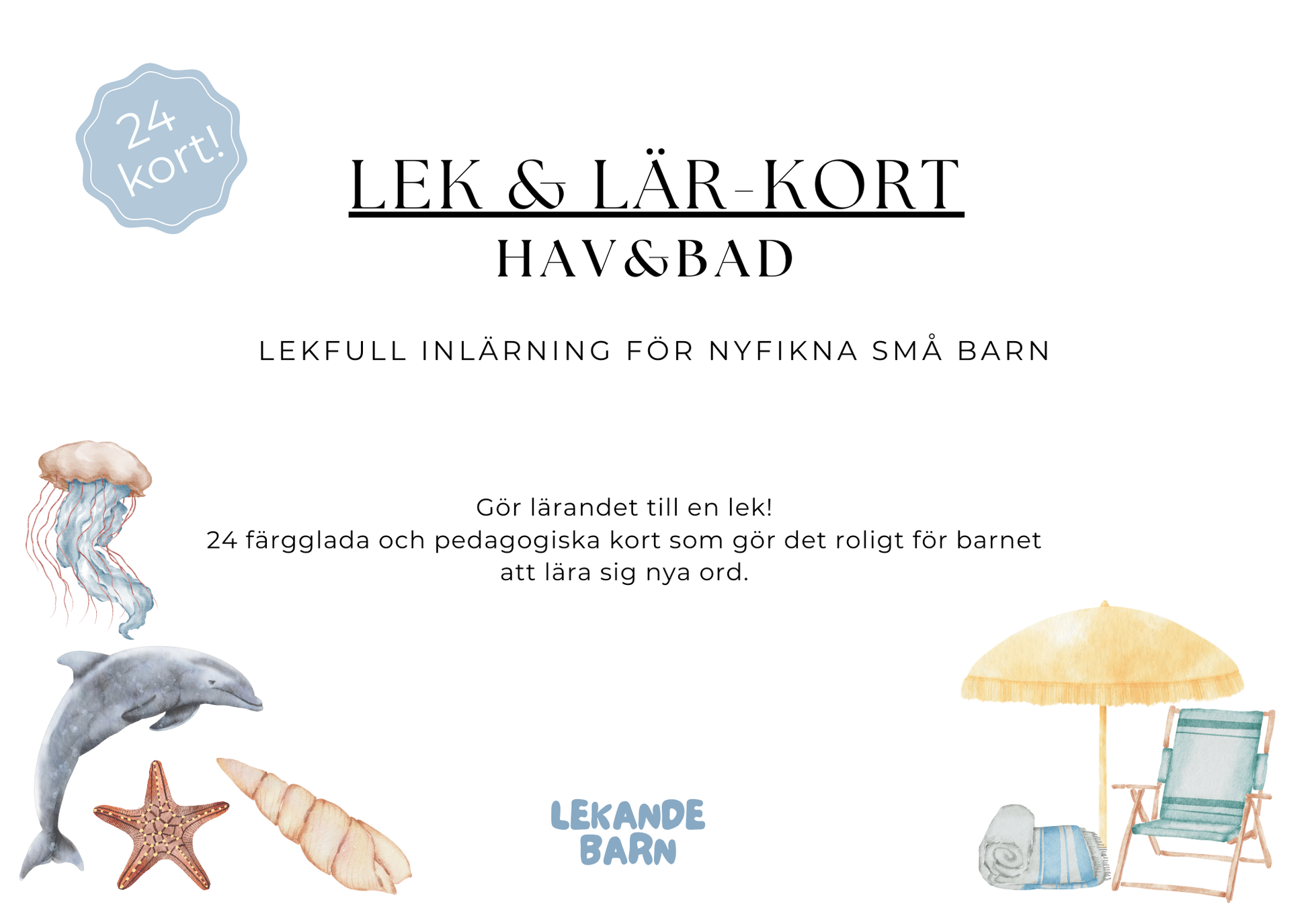 Lek & Lär-kort: Hav & Bad