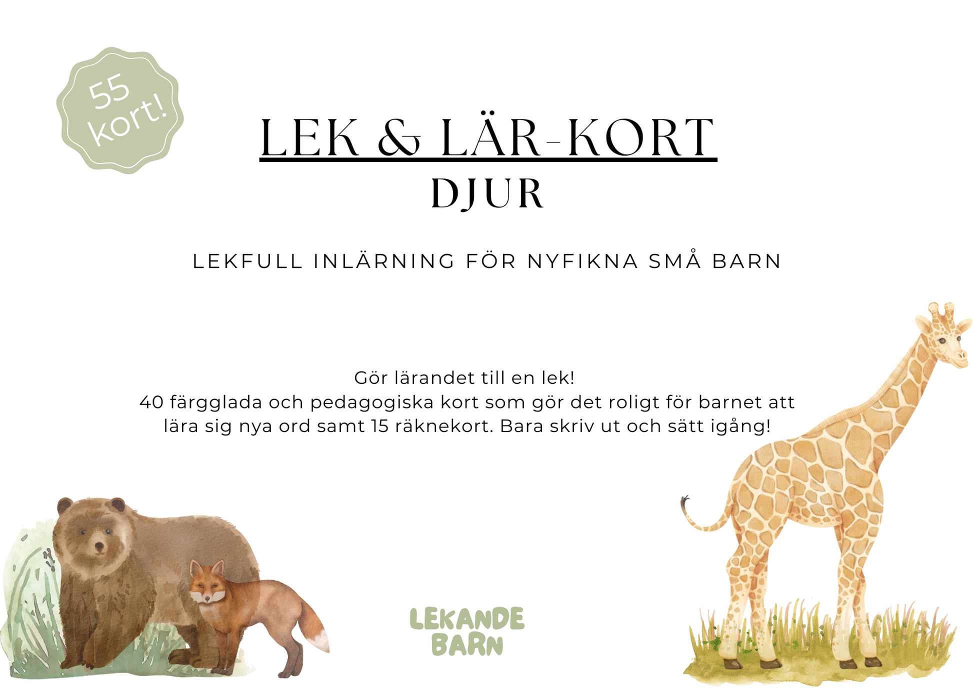 Lek & Lär-kort: Djur