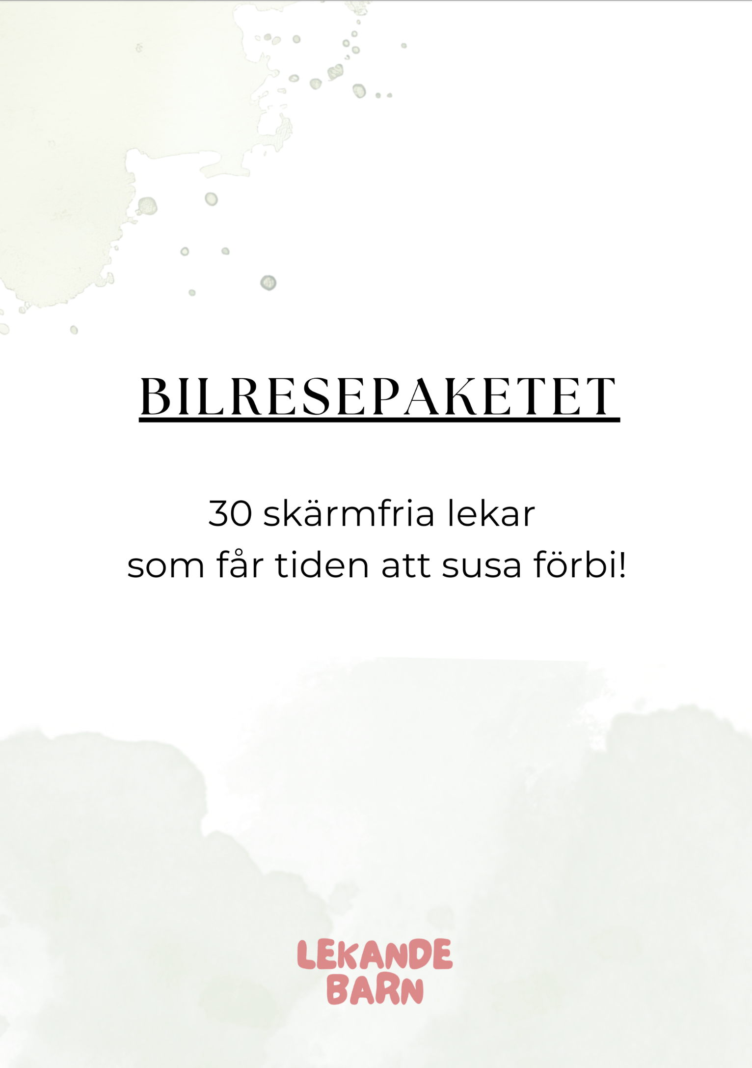 Bilresepaketet  - 30 skärmfria lekar