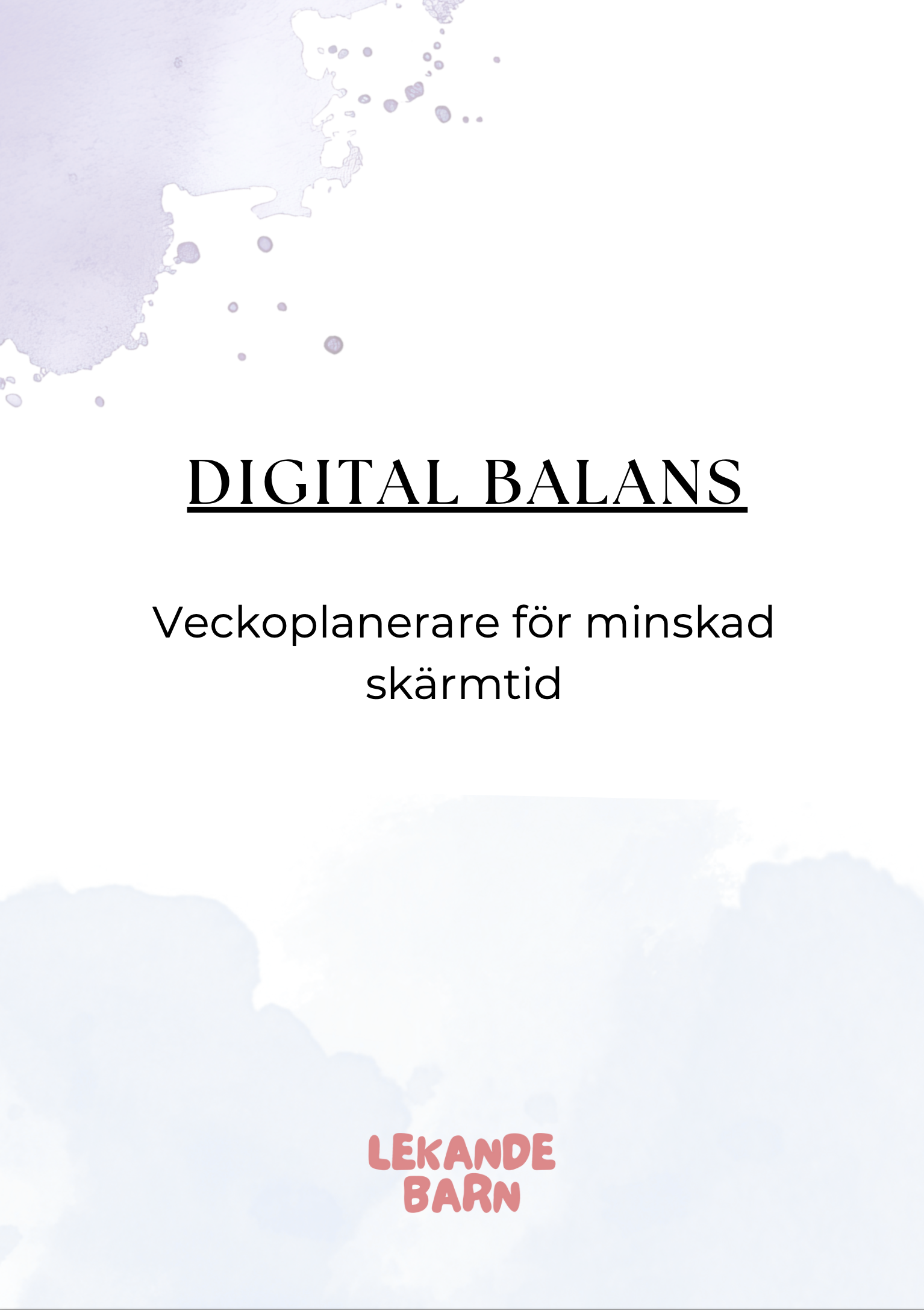 Digital balans - Veckoplanerare för minskad skärmtid