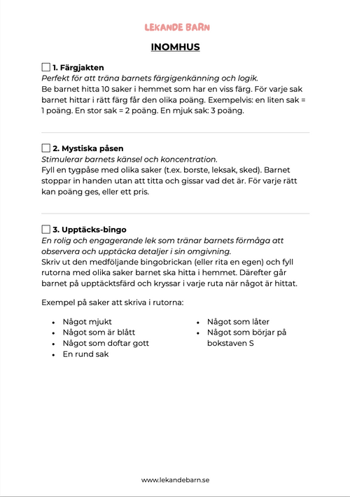 50 skärmfria lekar 3 – 6 år