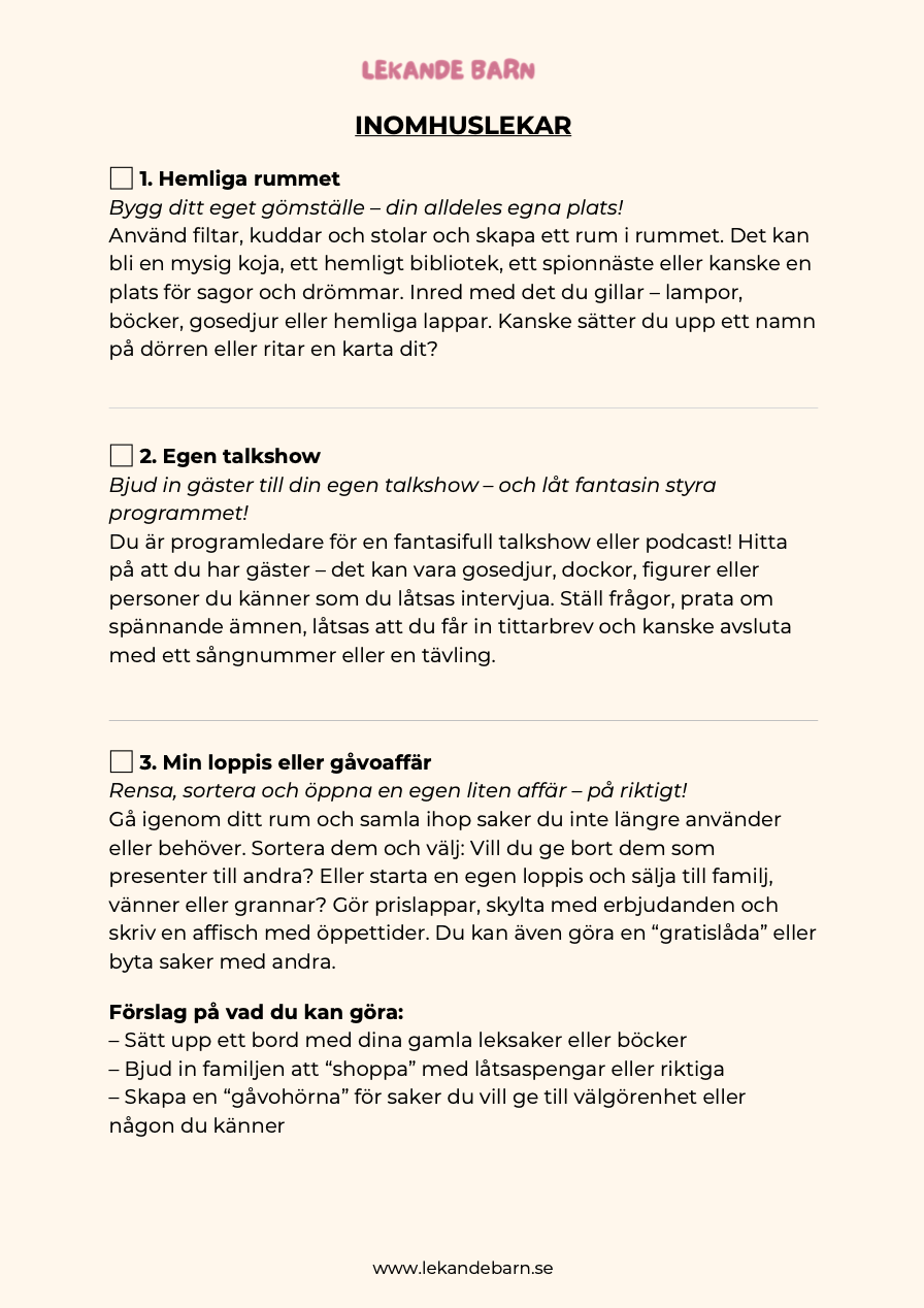 Sommarlovspaketet! 100 skärmfria lekar, uppdrag och aktiviteter - 6 - 12 år
