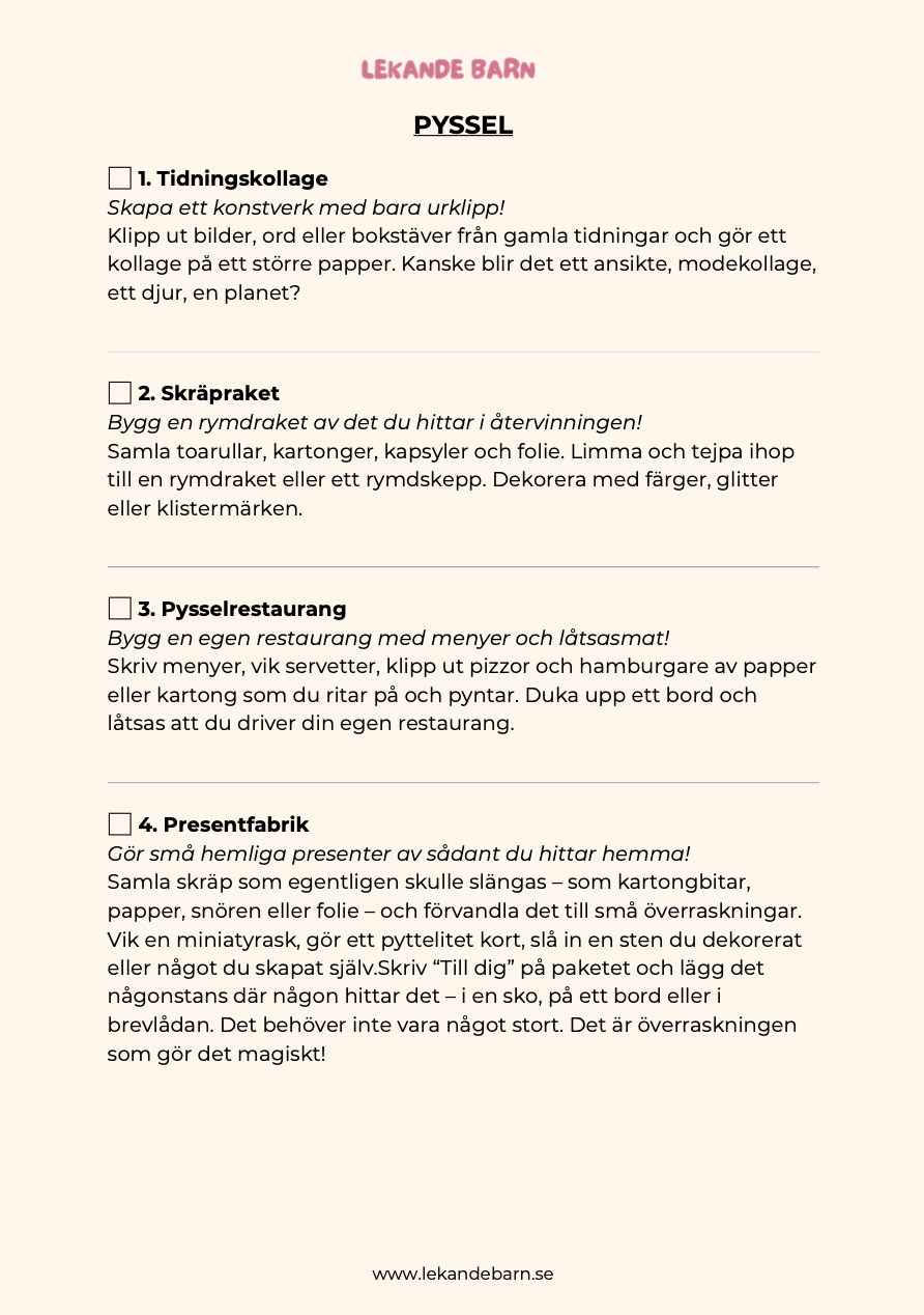 Sommarlovspaketet! 100 skärmfria lekar, uppdrag och aktiviteter - 6 - 12 år