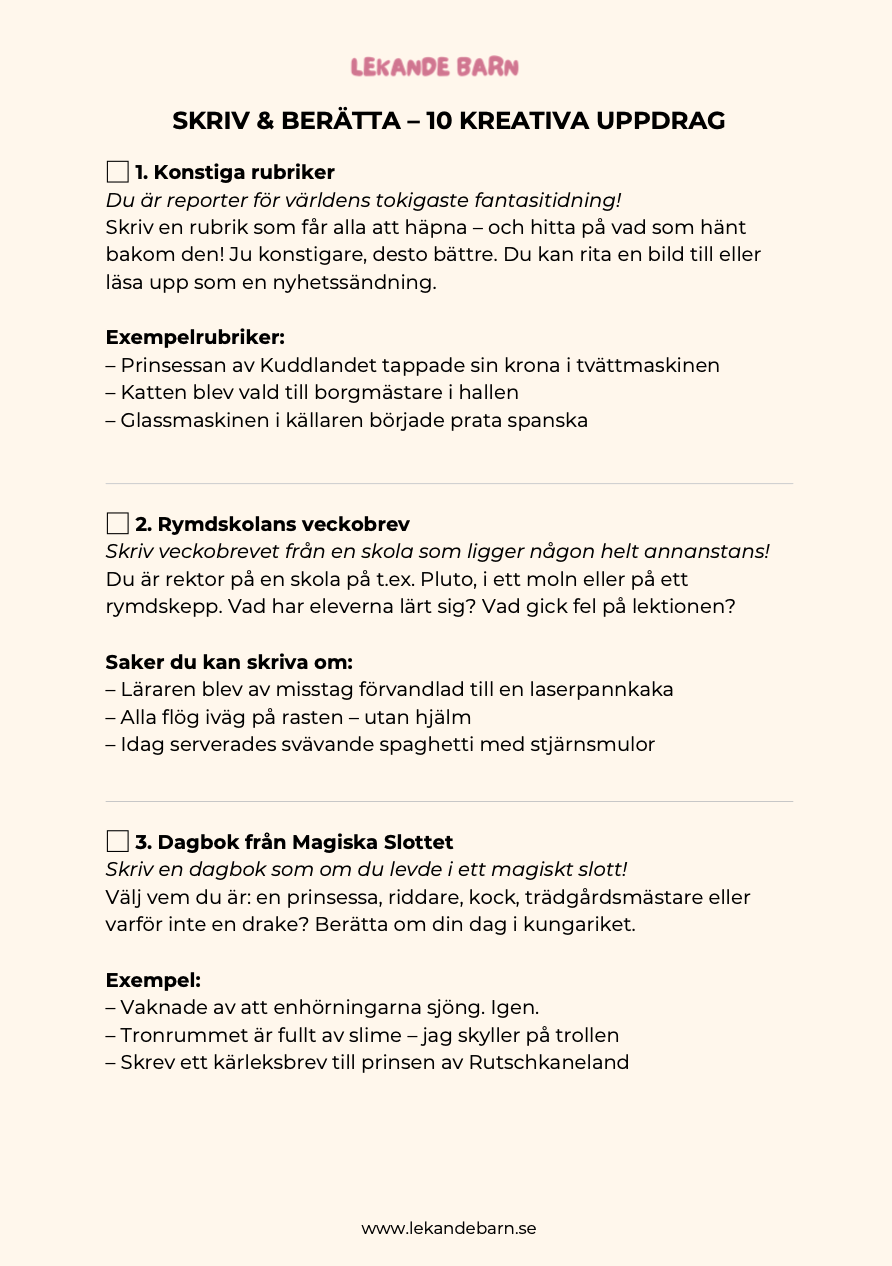 Sommarlovspaketet! 100 skärmfria lekar, uppdrag och aktiviteter - 6 - 12 år