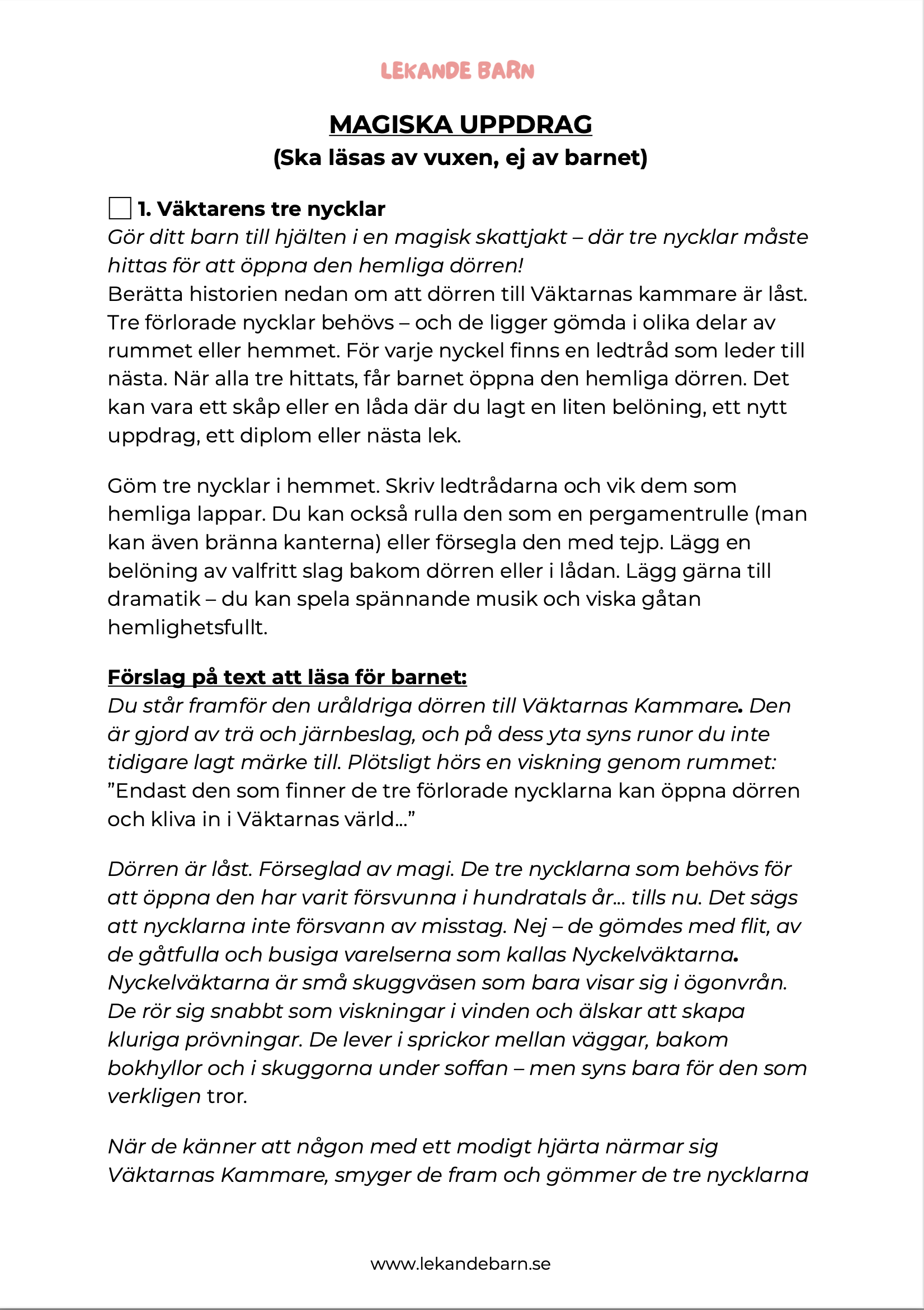 Sommarlovspaketet! 100 skärmfria lekar, uppdrag och aktiviteter